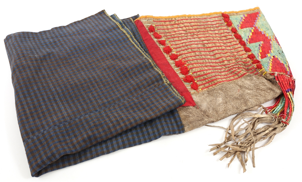 LATE 19TH C. NATIVE AMERICAN CRADLE BOARD COVER