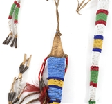 LATE 19TH C. NATIVE AMERICAN BEADED AWL POUCHES