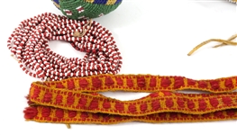 LATE 19TH C. NATIVE AMERICAN BEADED & WOVEN TRADE GOODS