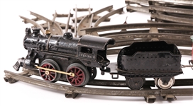 IVES STANDARD GAUGE WIND UP TRAIN WITH TRACK