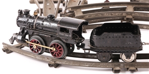 IVES STANDARD GAUGE WIND UP TRAIN WITH TRACK