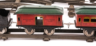 IVES STANDARD GAUGE WIND UP TRAIN WITH TRACK