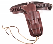 LEATHER HANDGUN HOLSTER AND AMMO BELT
