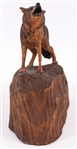 WOLF AND COUGAR WOOD CARVINGS BY HENRY LARUM 