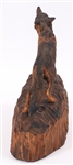 WOLF AND COUGAR WOOD CARVINGS BY HENRY LARUM 