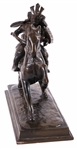 CAST IRON SAMURAI RIDING HORSE STATUETTE 