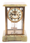 ANSONIA REGULATOR CLOCK WITH GREEN AGATE ACCENTS