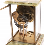 ANSONIA REGULATOR CLOCK WITH GREEN AGATE ACCENTS