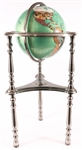 GREEN TURQUOISE SEMI PRECIOUS STONE GLOBE 36" STAND