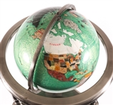 GREEN TURQUOISE SEMI PRECIOUS STONE GLOBE 36 STAND
