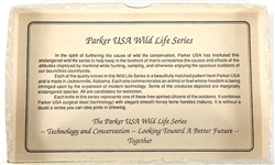 PARKER USA WILD LIFE SERIES WOLF TRAPPER POCKET KNIFE