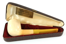 FISCHER BLOCK MEERSCHAUM PIPE WITH CASE