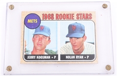 TOPPS 1968 JERRY KOOSMAN & NOLAN RYAN ROOKIE CARD