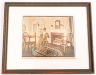 WALLACE NUTTING "A STITCH IN TIME" FRAMED PRINT