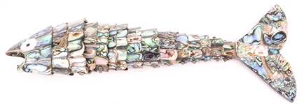 MID 20TH C. ARTICULATED ABALONE FIGURAL BOTTLE OPENER
