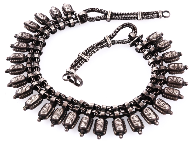 STERLING SILVER BEDOUIN STYLE BEADED NECKLACE