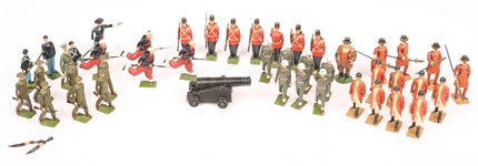 BRITAINS MIXED CONFLICT TOY SOLDIERS LOT OF 42