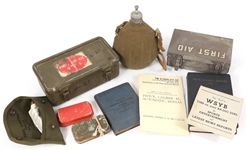 20TH C. MILITARY FIELD GEAR AND MANUALS
