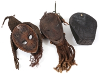 20TH C. AFRICAN STYLE WOODEN MASK HOME DECOR LOT OF 3
