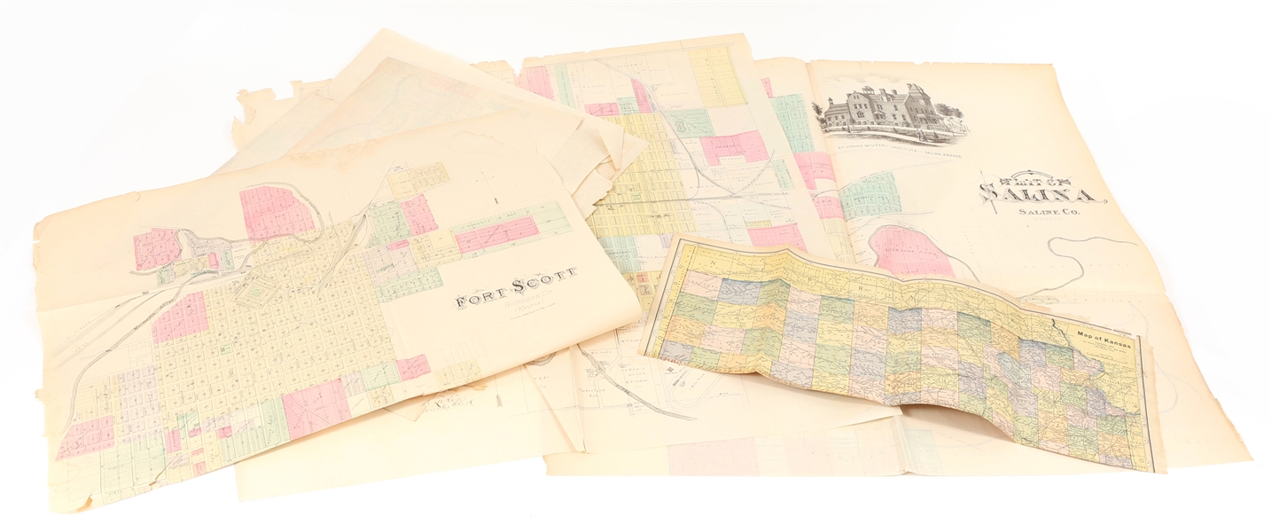 LATE 19TH & EARLY 20TH C. KANSAS MAPS LOT OF 6
