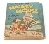 1934 MIDGET POP UP BOOK MICKEY MOUSE IN YE OLDEN DAYS
