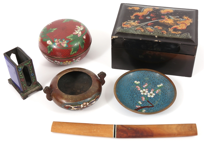 20TH C. ASIAN TRAVEL SOUVENIR DESK TOP DECOR LOT OF 6