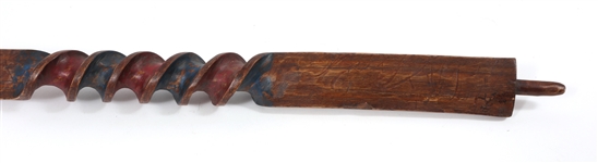 NATIVE AMERICAN TWISTED WOOD PIPE STEM & CATLINITE BOWL