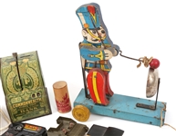 20TH C. TOYS - GUN, CARS, BANK, CRAYONS & MORE