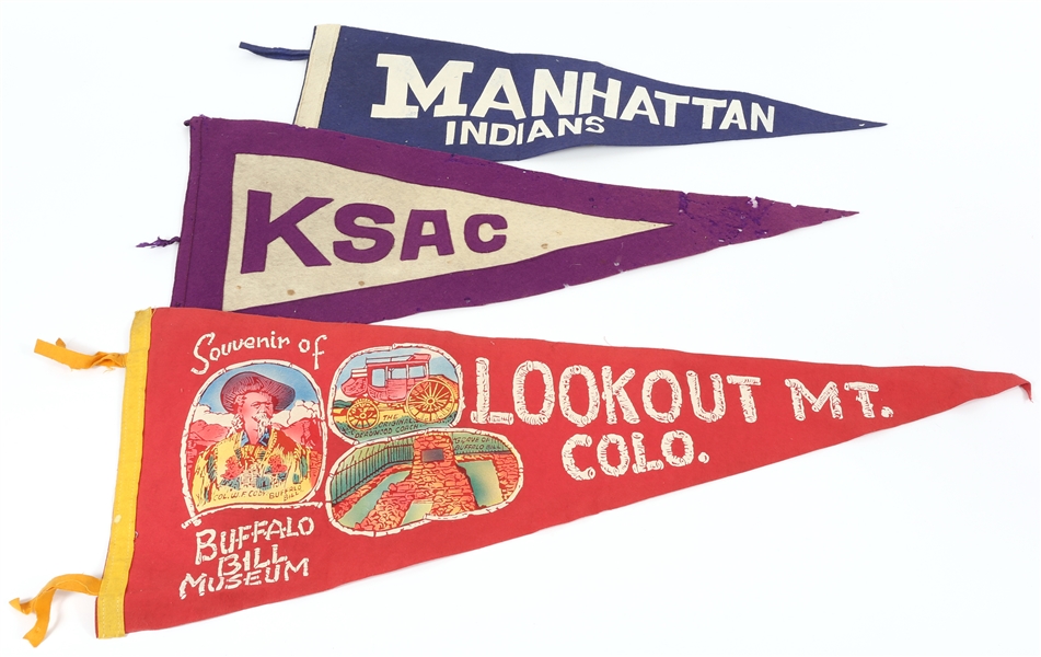 20TH C. SPORTS & SOUVENIR PENNANTS LOT OF 3