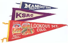 20TH C. SPORTS & SOUVENIR PENNANTS LOT OF 3