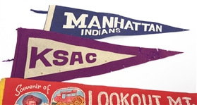 20TH C. SPORTS & SOUVENIR PENNANTS LOT OF 3