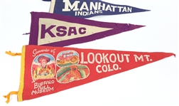20TH C. SPORTS & SOUVENIR PENNANTS LOT OF 3