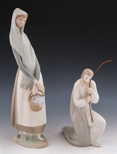 LLADRO ST JOSEPH & BASKET OF GOODIES FIGURINES