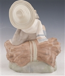 LLADRO PORCELAIN SHEPHERD WITH BIRD #4730 FIGURINE