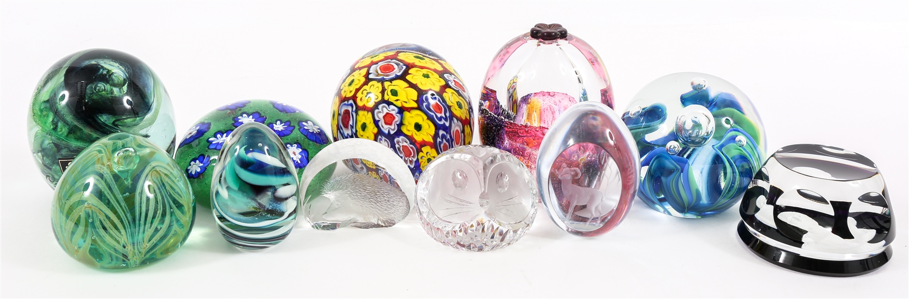 ART GLASS PAPERWEIGHTS LOT OF 11