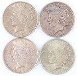 1922-P & 1922-D US SILVER PEACE DOLLAR COINS - LOT OF 4