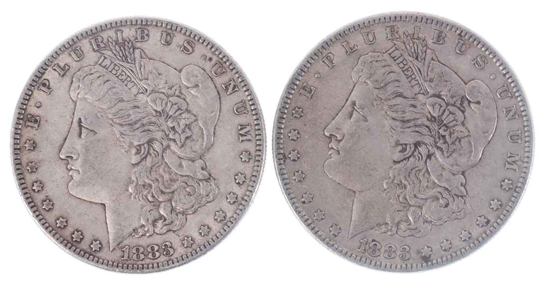 1883-P US MORGAN SILVER DOLLAR COINS - LOT OF 2