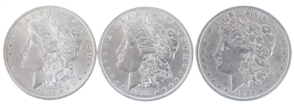 1885-P & 1885-O US MORGAN SILVER DOLLAR COINS LOT OF 3