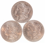 1896, 1898 & 1900-P US MORGAN SILVER DOLLAR COINS