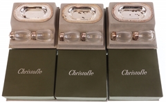 CHRISTOFLE SHAKER SETS WITH STERLING LIDS & TRAY