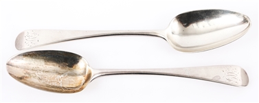 19TH C. ENGLISH STERLING SILVER SERVING SPOONS