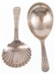 ENGLISH STERLING SILVER SUGAR SPOONS LOT OF TWO