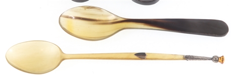 HORN DRINKING CUPS AND SPOONS