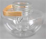 JENAER GLAS TEA POT, WARMER, & 6 TEA CUPS WITH SAUCERS