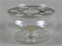 JENAER GLAS TEA POT, WARMER, & 6 TEA CUPS WITH SAUCERS