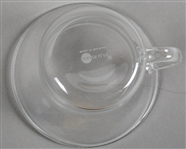 JENAER GLAS TEA POT, WARMER, & 6 TEA CUPS WITH SAUCERS