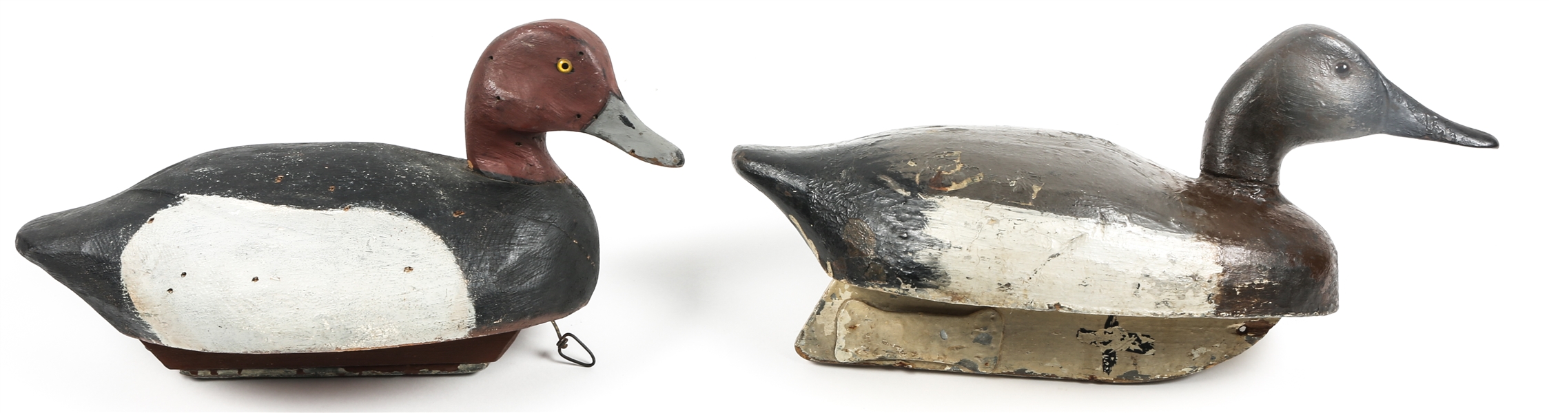 CARVED WOOD DUCK DECOYS LOT OF 2