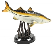 FOLK ART FISH CARVINGS & FISH STATUETTES LOT OF 6