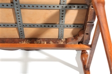 EARLY 20TH C. BENCH WITH EMBROIDERED SEAT