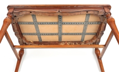 EARLY 20TH C. BENCH WITH EMBROIDERED SEAT